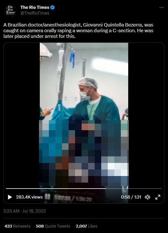 Brazil S Doctor And Peshant Sex Videos - Viral video: Doctor sexually assaulting patient is Giovanni Quintella  Bezerra from Brazil, not 'Islam Mohammad' - Alt News